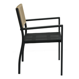 Πολυθρόνα Κήπου ArteLibre HORUS Μαύρο/Καφέ Αλουμίνιο/Rattan 56x58x83cm