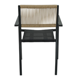 Πολυθρόνα Κήπου ArteLibre HORUS Μαύρο/Καφέ Αλουμίνιο/Rattan 56x58x83cm