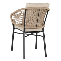 Πολυθρόνα Κήπου ArteLibre ANHUR Με Μαξιλάρια Μαύρο/Καφέ Αλουμίνιο/Rattan 60x58x84cm