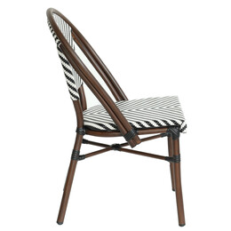 Πολυθρόνα Κήπου ArteLibre AKIRA Λευκό/Μαύρο/Καφέ Μπαμπού/Rattan 48x56x86cm