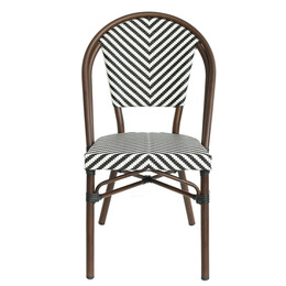 Πολυθρόνα Κήπου ArteLibre AKIRA Λευκό/Μαύρο/Καφέ Μπαμπού/Rattan 48x56x86cm