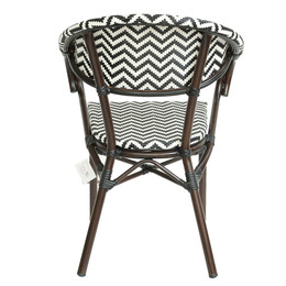 Πολυθρόνα Κήπου ArteLibre HARUTO Λευκό/Μαύρο/Καφέ Μπαμπού/Rattan 57x57x82cm