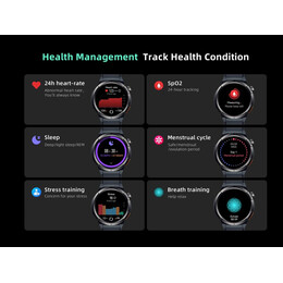 QCY Active GX Watch S12 Black 1,43" AMOLED HD 466x466 Metal Crown & Strap Call HD BT Watch IP68