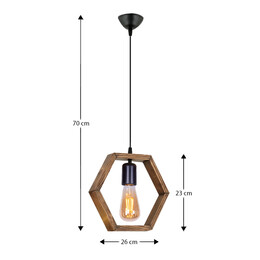 Φωτιστικό Οροφής Esela Megapap e27 Ξύλινο Μονόφωτο Χρώμα Φυσικό 26x4x70εκ.