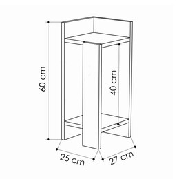 Κομοδίνο Elos Megapap σετ 2 Τεμαχίων Χρώμα Ανοιχτή Μόκα 25x27x60εκ.
