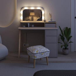 Τουαλέτα με Καθρέπτη Avien Megapap Χρώμα Ανοιχτή Μόκα - Φυσικό Οξιάς 105x51,1x131εκ.