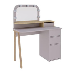 Τουαλέτα με Καθρέπτη Avien Megapap Χρώμα Ανοιχτή Μόκα - Φυσικό Οξιάς 105x51,1x131εκ.