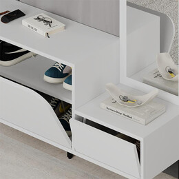 Έπιπλο Εισόδου Mila Megapap με Κρεμάστρα Χρώμα Λευκό 120x37x171,6εκ.