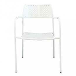 Πολυθρόνα Κήπου ArteLibre SOBEK Λευκό Μέταλλο 55x57x76cm