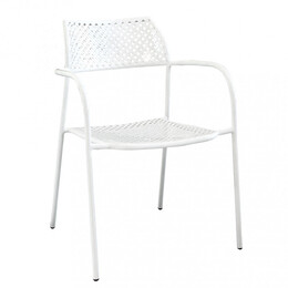 Πολυθρόνα Κήπου ArteLibre SOBEK Λευκό Μέταλλο 55x57x76cm