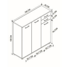 Παπουτσοθήκη - Ντουλάπι Polly Megapap Χρώμα Pine oak 108x35x108εκ.