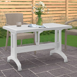 Τραπέζι Πολυπροπυλενίου Callan Megapap Χρώμα Λευκό 120x70x73εκ.