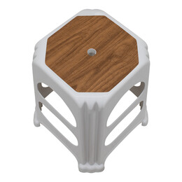 Σκαμπώ Πολυπροπυλενίου Στοιβαζόμενο Desia Megapap Χρώμα Λευκό 37x37x45εκ.