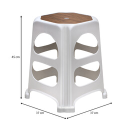 Σκαμπώ Πολυπροπυλενίου Στοιβαζόμενο Desia Megapap Χρώμα Λευκό 37x37x45εκ.