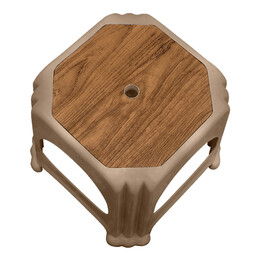 Σκαμπώ Πολυπροπυλενίου Στοιβαζόμενο Desia Megapap Χρώμα Μπεζ 35x35x32εκ.