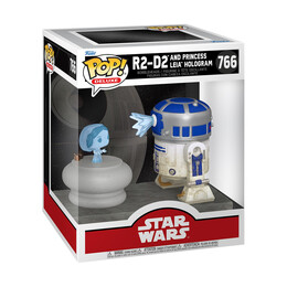 Funko Pop! Deluxe: Star Wars - r2-d2  and Princess Leia Hologram #766 Bobble-Heads Vinyl Figures