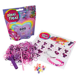 AS Plexi Flexi Love Σακουλάκι Με 800 Λαστιχάκια & 16 Αξεσουάρ Για Ηλικίες 5+ Χρονών