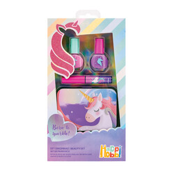 HappiHobbi Σετ Ομορφιάς Νύχια & Χείλη με Θήκη Για 6+ Χρονών