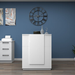 Γραφείο Reception Gemini Megapap Χρώμα Λευκό 90x50x110εκ.