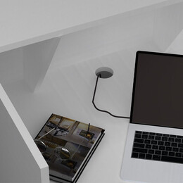 Γραφείο Reception Gemini Megapap Χρώμα Λευκό 90x50x110εκ.