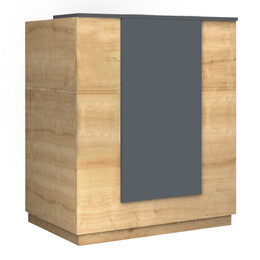 Γραφείο Reception Gemini Megapap Χρώμα Φυσικό Οξιάς - Ανθρακί 100x70x110εκ.