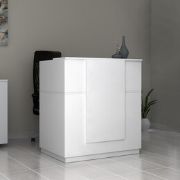 Γραφείο Reception Gemini Megapap Χρώμα Λευκό 100x70x110εκ.