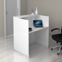 Γραφείο Reception Gemini Megapap Χρώμα Λευκό 100x70x110εκ.