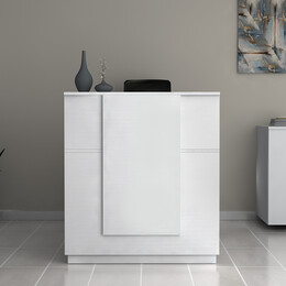 Γραφείο Reception Gemini Megapap Χρώμα Λευκό 100x70x110εκ.