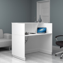 Γραφείο Reception Gemini Megapap Χρώμα Λευκό 120x70x110εκ.