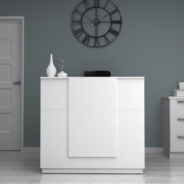 Γραφείο Reception Gemini Megapap Χρώμα Λευκό 120x70x110εκ.