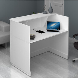 Γραφείο Reception Gemini Megapap Χρώμα Λευκό 120x70x110εκ.