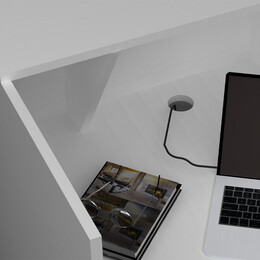 Γραφείο Reception Gemini Megapap Χρώμα Λευκό 120x70x110εκ.