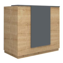 Γραφείο Reception Gemini Megapap Χρώμα Φυσικό Οξιάς - Ανθρακί 150x70x110εκ.