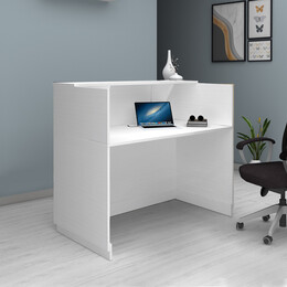 Γραφείο Reception Gemini Megapap Χρώμα Λευκό 150x70x110εκ.