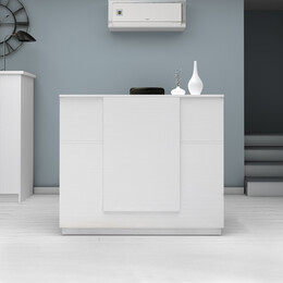 Γραφείο Reception Gemini Megapap Χρώμα Λευκό 150x70x110εκ.