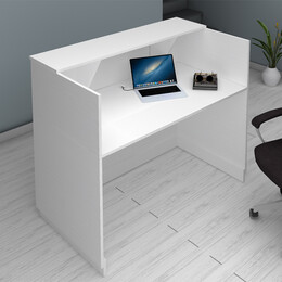 Γραφείο Reception Gemini Megapap Χρώμα Λευκό 150x70x110εκ.