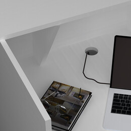 Γραφείο Reception Gemini Megapap Χρώμα Λευκό 150x70x110εκ.