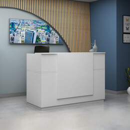 Γραφείο Reception Gemini Megapap Χρώμα Λευκό 180x70x110εκ.