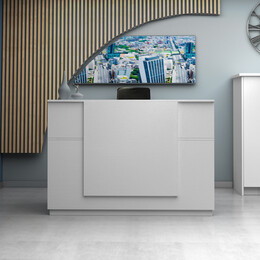 Γραφείο Reception Gemini Megapap Χρώμα Λευκό 180x70x110εκ.