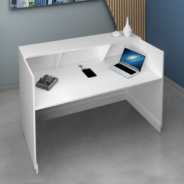 Γραφείο Reception Gemini Megapap Χρώμα Λευκό 180x70x110εκ.