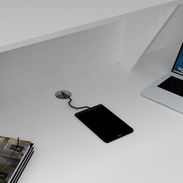 Γραφείο Reception Gemini Megapap Χρώμα Λευκό 180x70x110εκ.