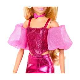 Mattel Barbie: Deluxe Style - Metallic Pink set With Blonde Hair Doll (Jfp40)