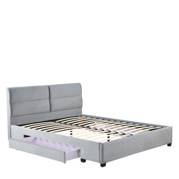 Κρεβάτι Διπλό ArteLibre PRODREAM Γκρι Ύφασμα 206x169x96cm (Στρώμα 160x200cm)