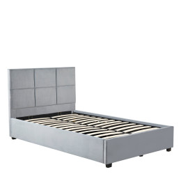 Κρεβάτι Μονό ArteLibre CLOUDREST Γκρι Ύφασμα 214x127.5x109cm (Στρώμα 120x200cm)