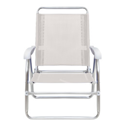 Καρεκλάκι Παραλίας alu Megapap Αλουμινίου Χρώμα Λευκό 54x52x80εκ.