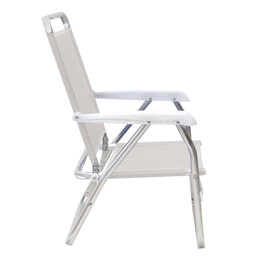 Καρεκλάκι Παραλίας alu Megapap Αλουμινίου Χρώμα Λευκό 54x52x80εκ.