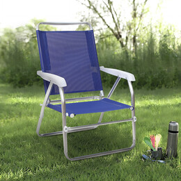 Καρεκλάκι Παραλίας alu Megapap Αλουμινίου Χρώμα Μπλε 54x52x80εκ.