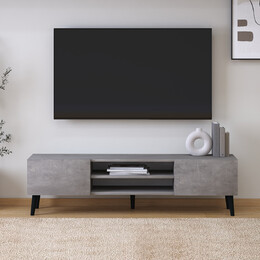 Έπιπλο Τηλεόρασης Plane Megapap Χρώμα Γκρι Ρετρό 150x32x46εκ.