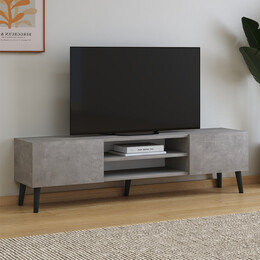 Έπιπλο Τηλεόρασης Plane Megapap Χρώμα Γκρι Ρετρό 150x32x46εκ.