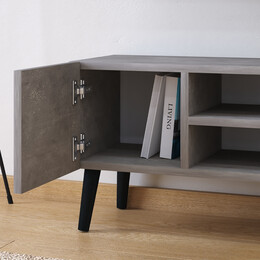 Έπιπλο Τηλεόρασης Porto Megapap Χρώμα Γκρι Ρετρό 90x32x42εκ.